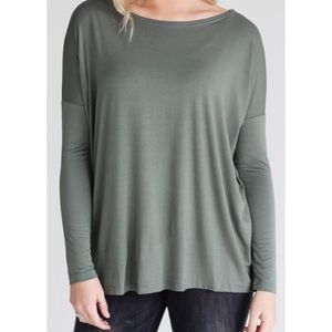 Piko Olive Green Long Sleeve Top